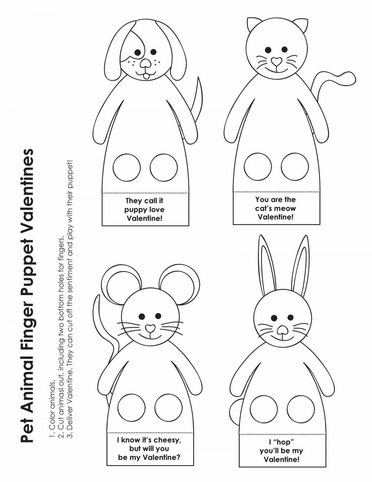 Color-explosion finger theater coloring page
