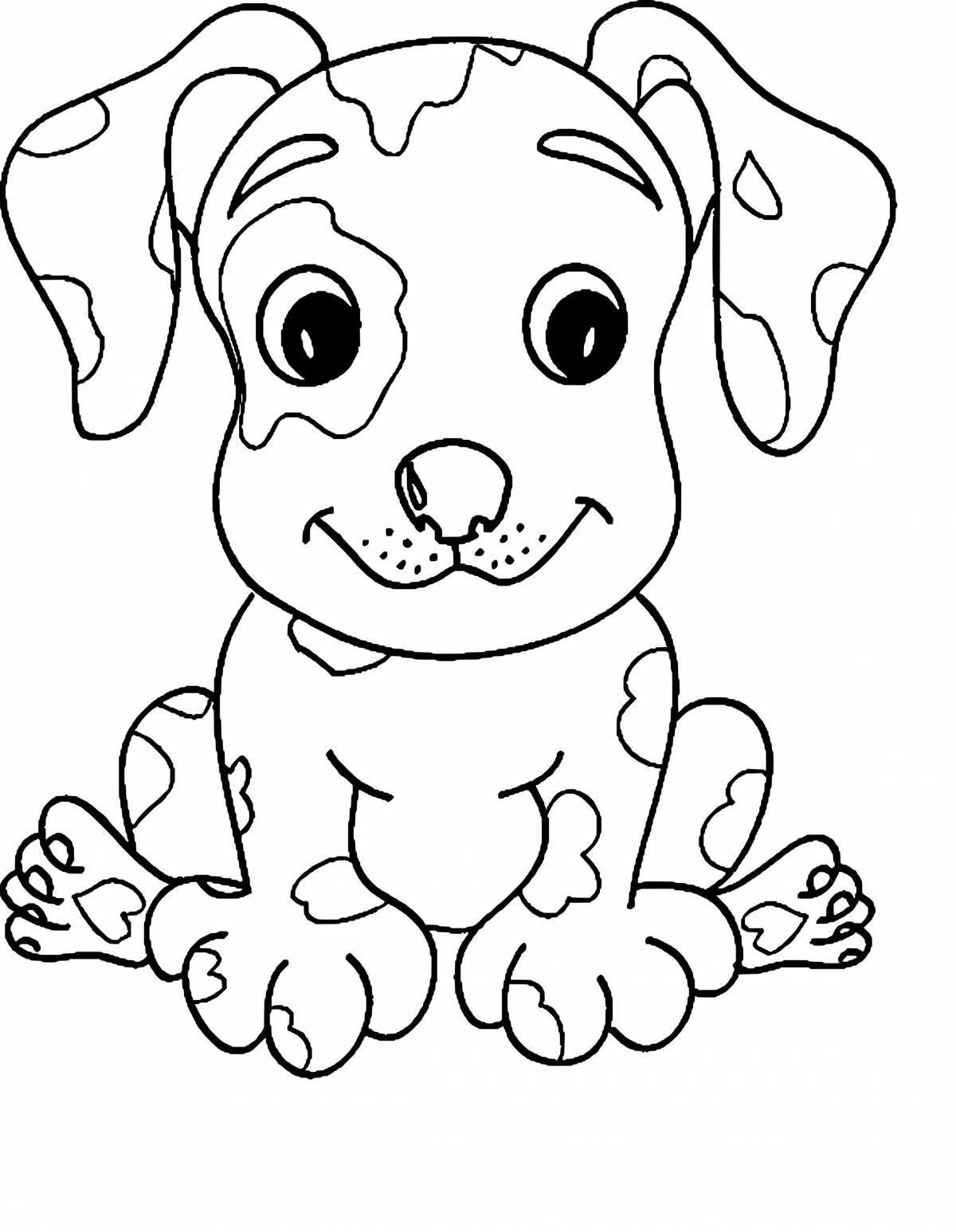 Snuggly cute puppy coloring page