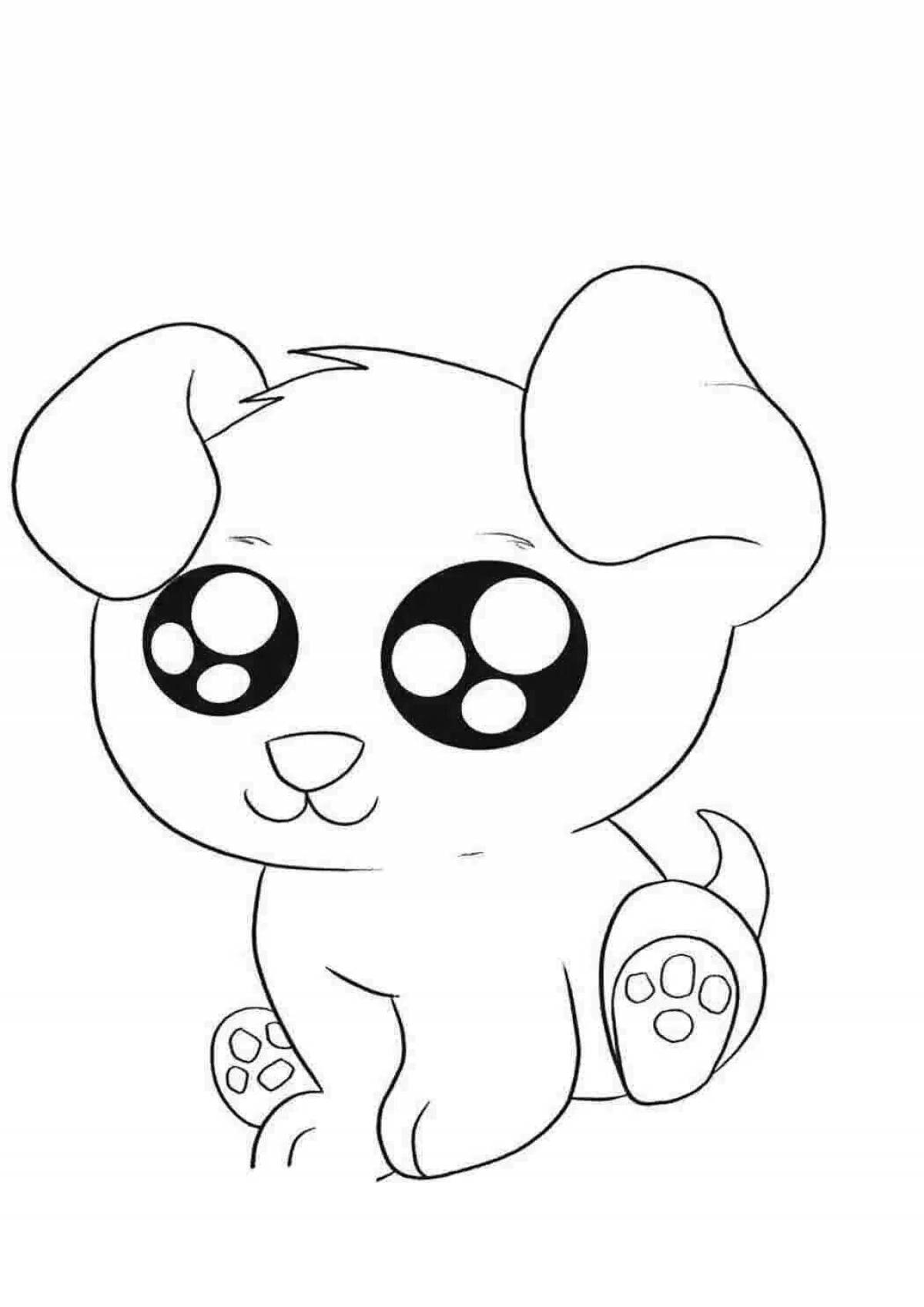 Coloring page naughty cute puppy