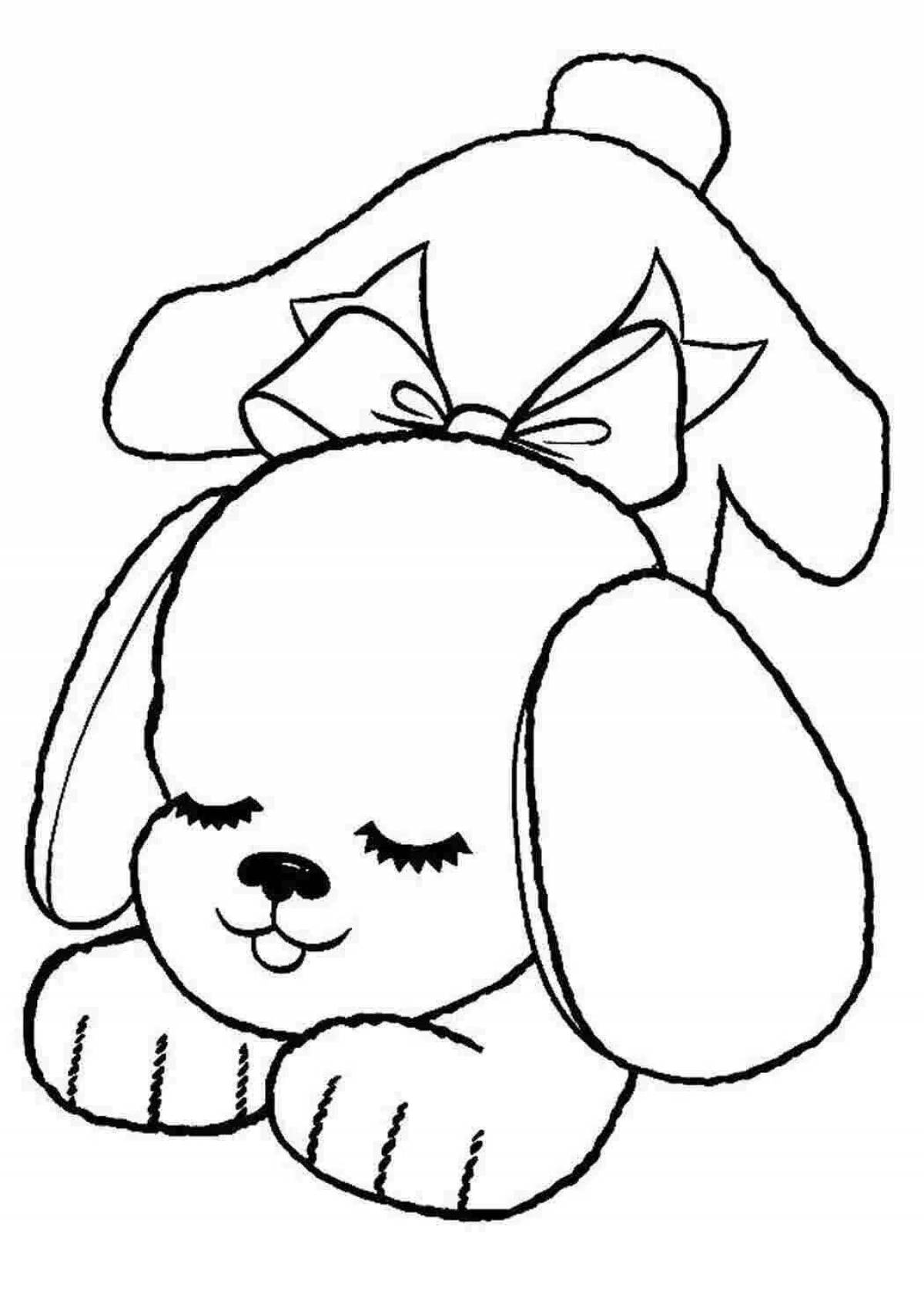Coloring page loving cute puppy