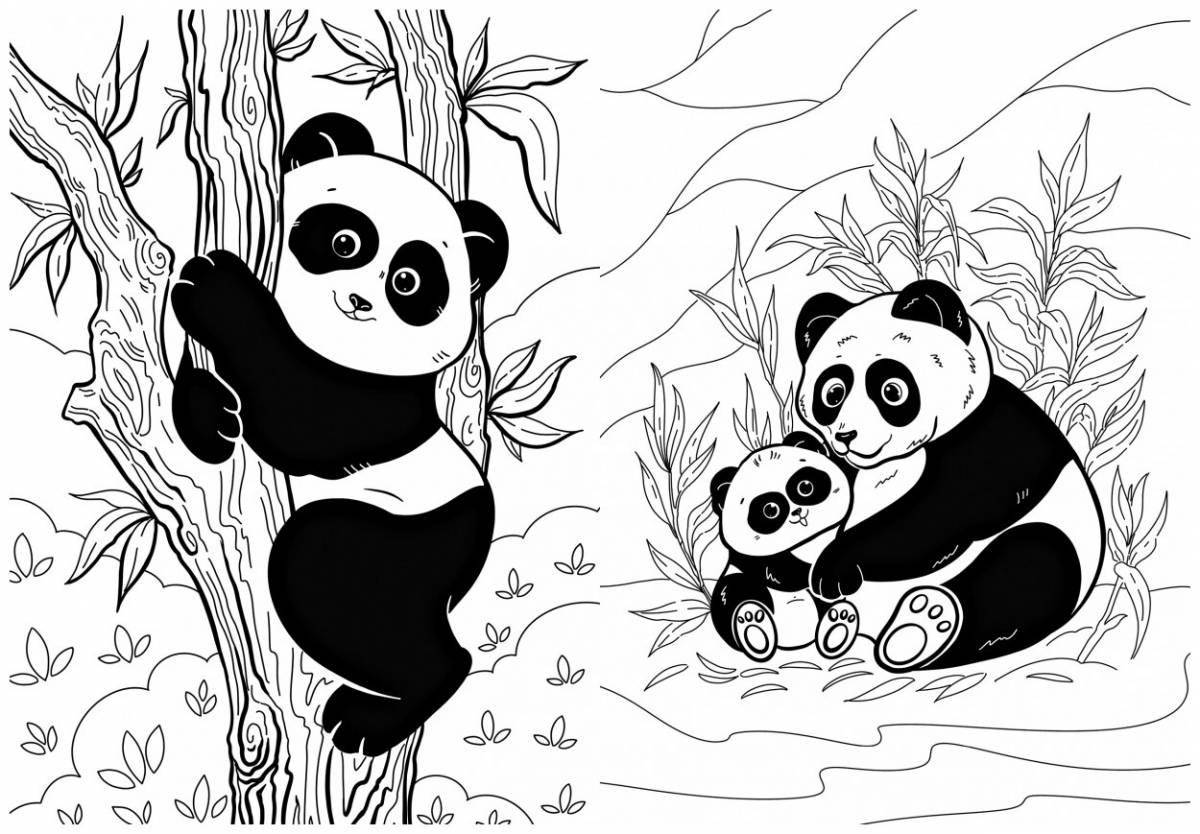 Остроумная раскраска панда смешарики