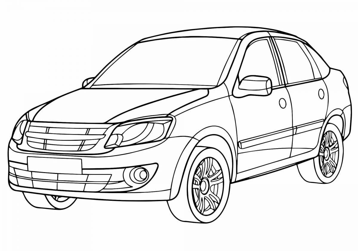 Colorful coloring lada sedan