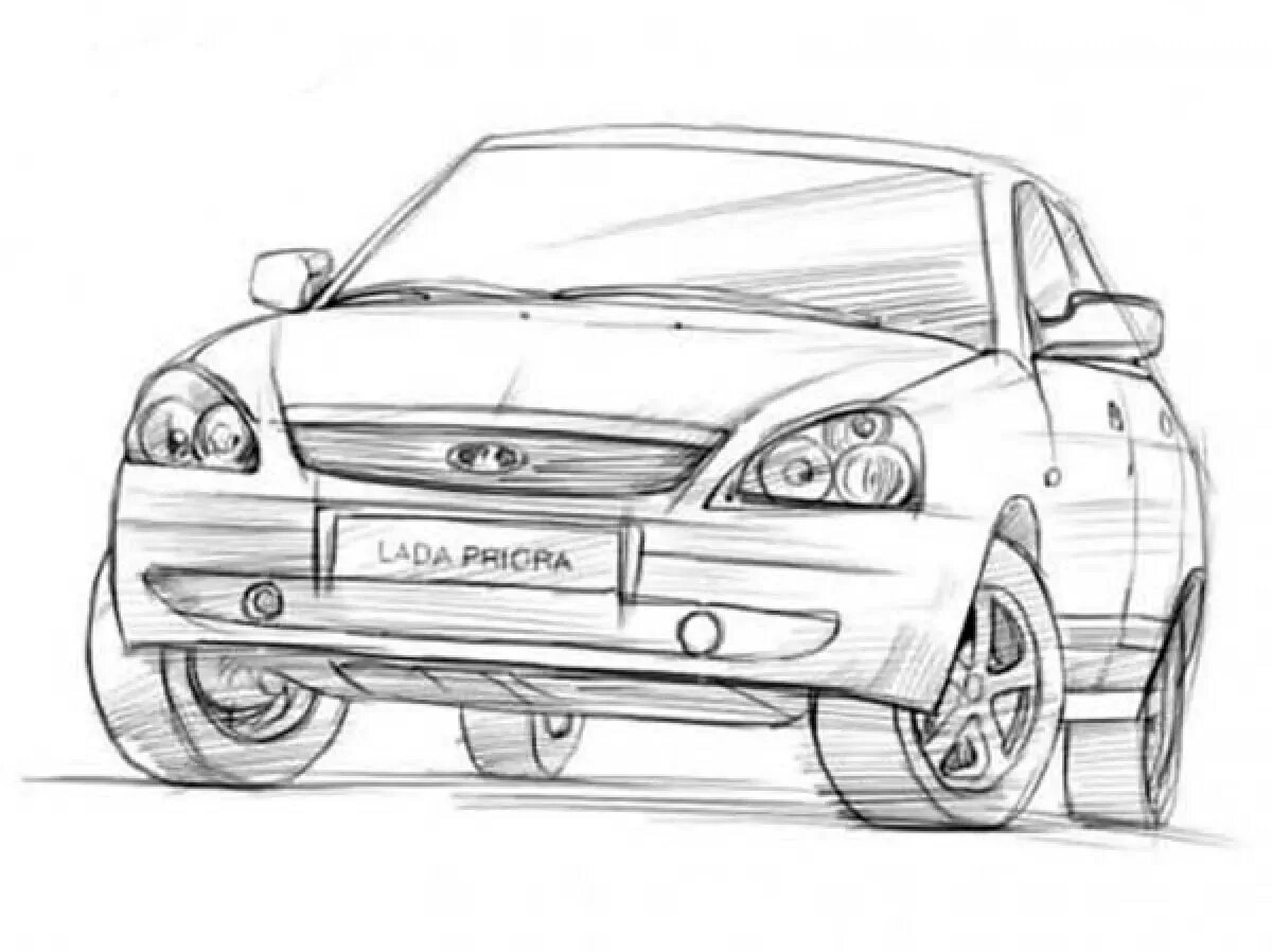 Cute Lada sedan coloring