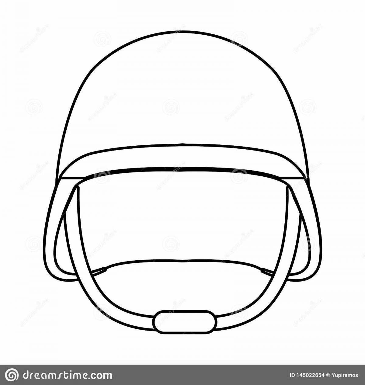 Coloring helmet of a brave soldier