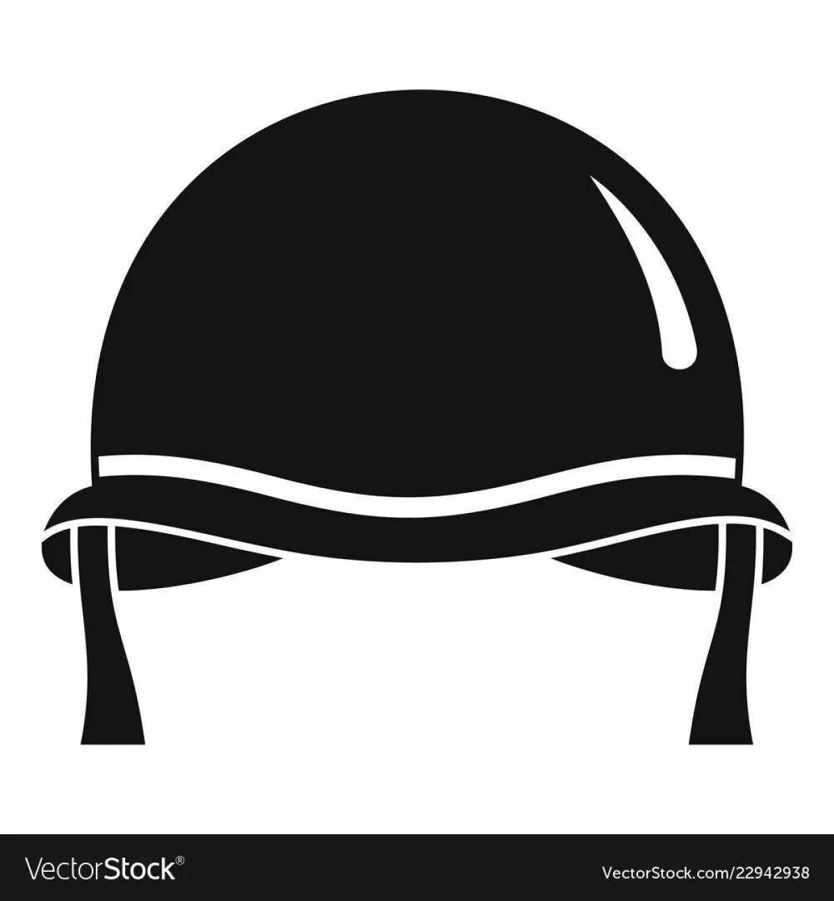 Majestic soldier helmet coloring page