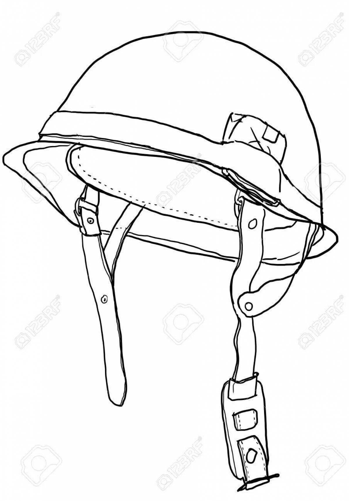 Shiny soldier helmet coloring page