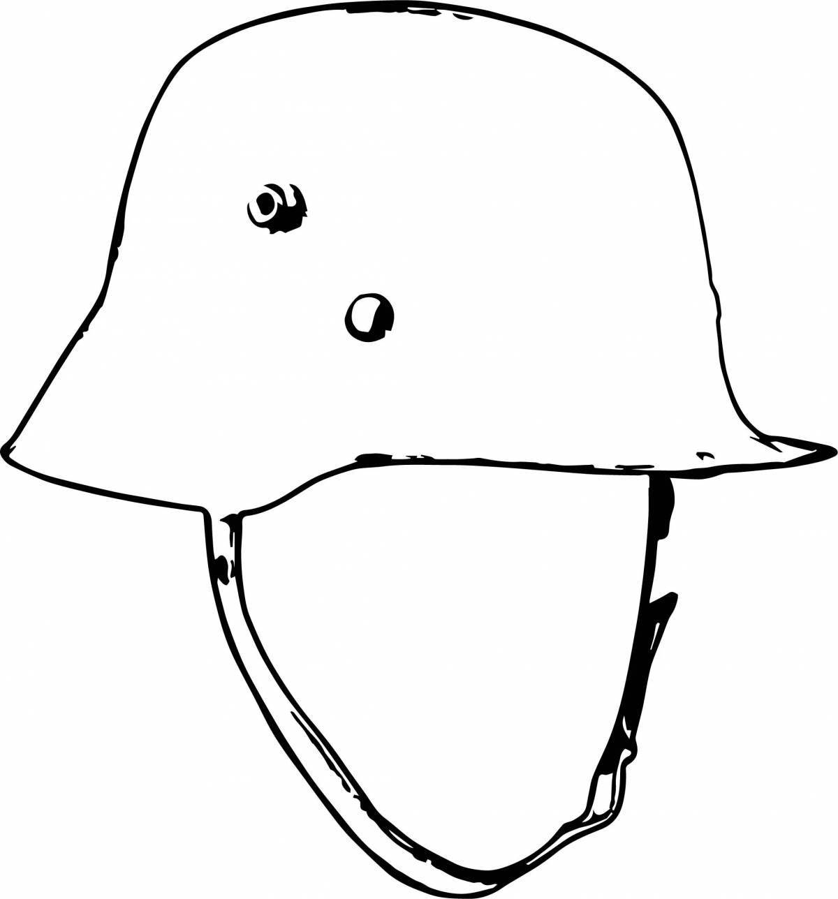Shiny soldier's helmet coloring book