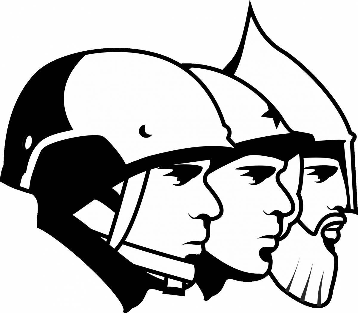 Colouring shiny soldier's helmet