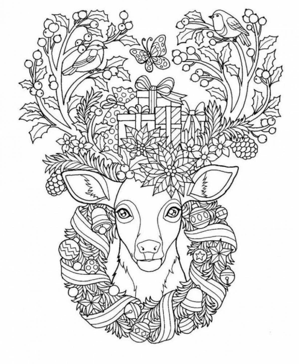 Fascinating Christmas anti-stress coloring book