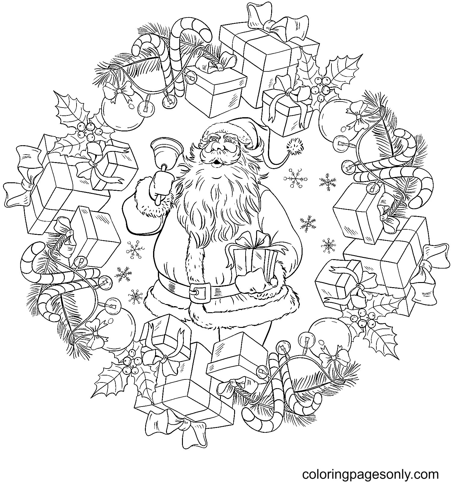 Christmas glitter antistress coloring book