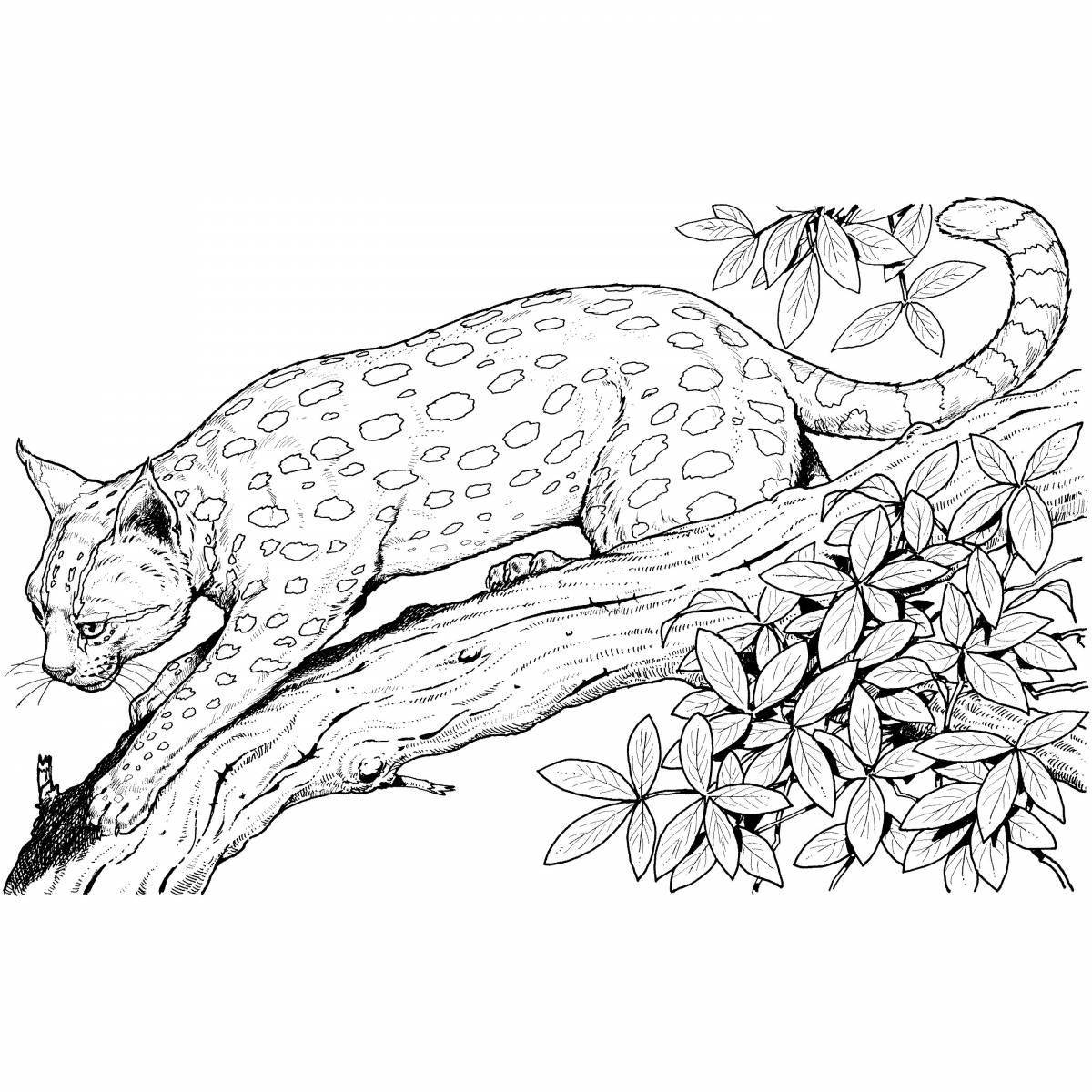 Захватывающая страница раскраски тростникового кота