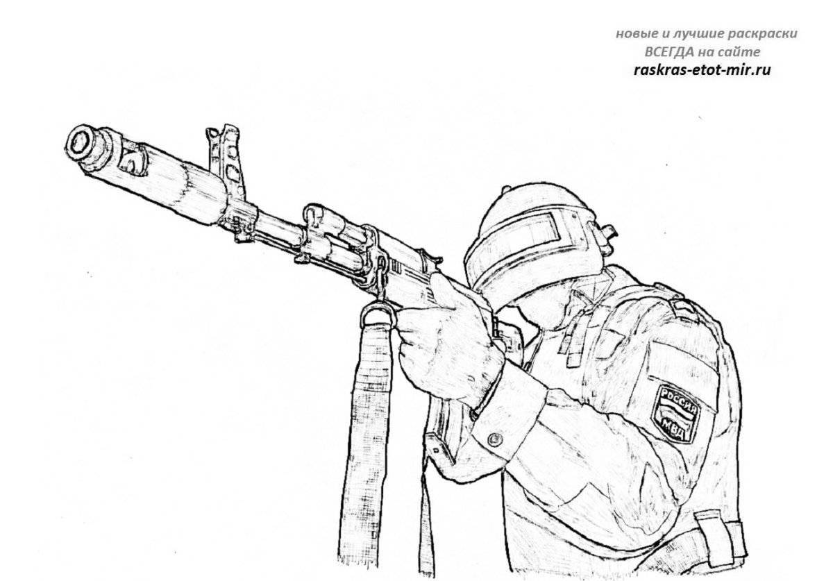 Russian special forces bright coloring page