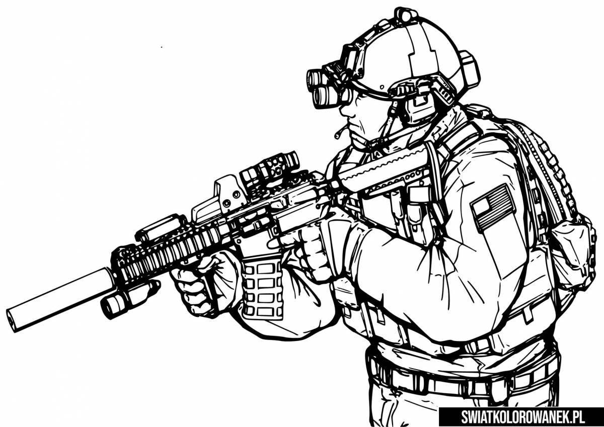 Russian special forces bold coloring page