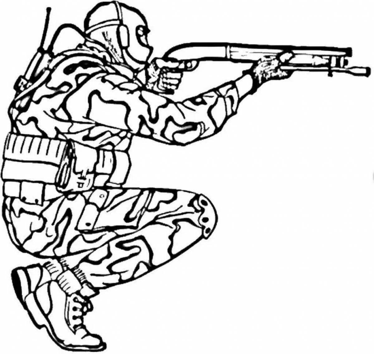 Majestic Russian special forces coloring page