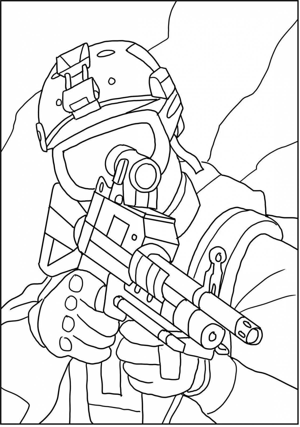 Coloring page gorgeous russian spetsnaz