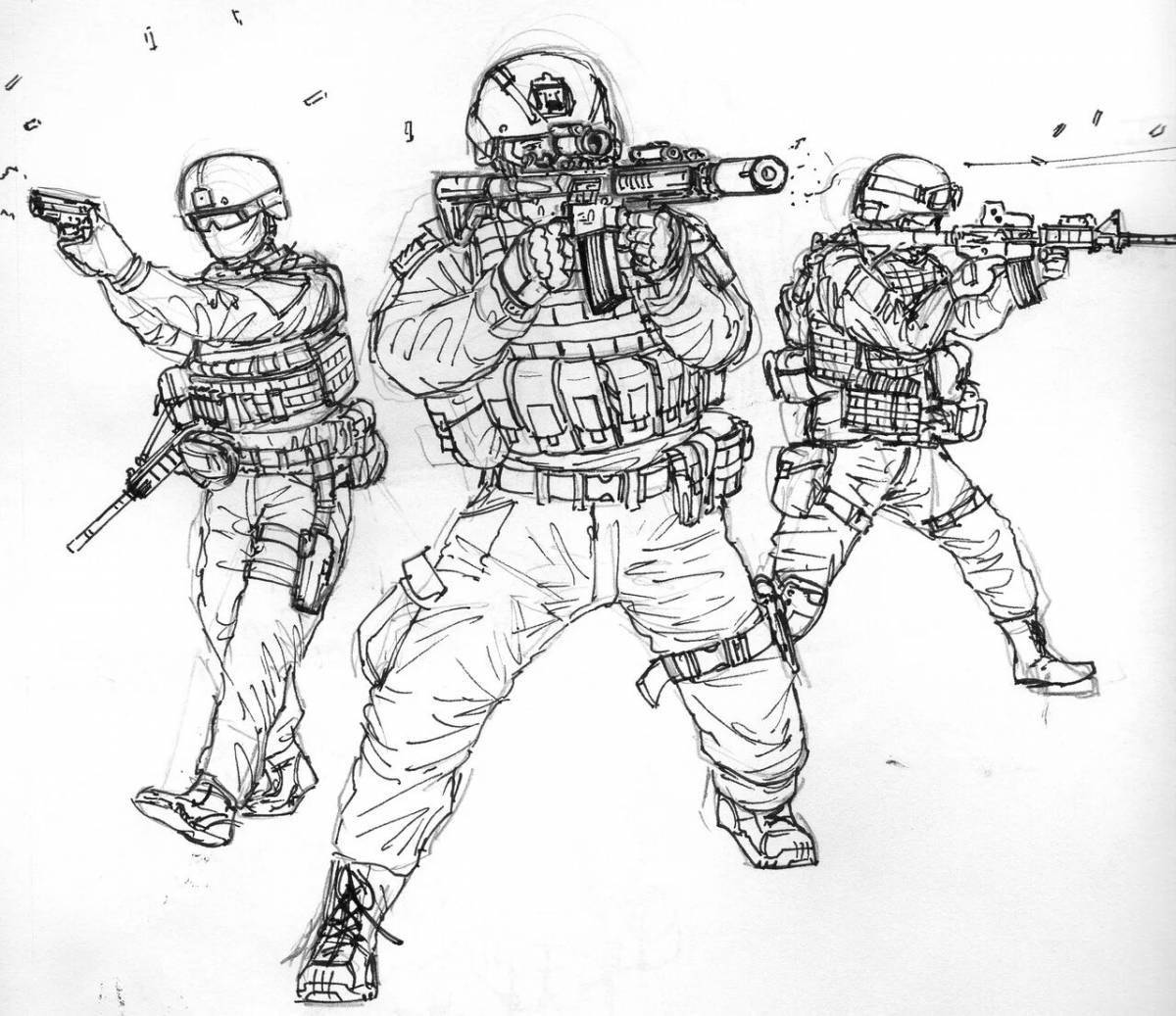Glorious Russian special forces coloring page
