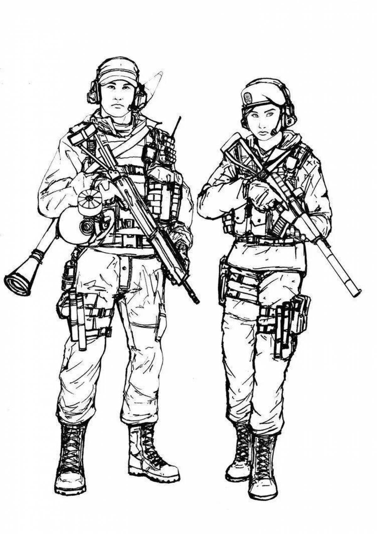 Coloring page gorgeous Russian special forces