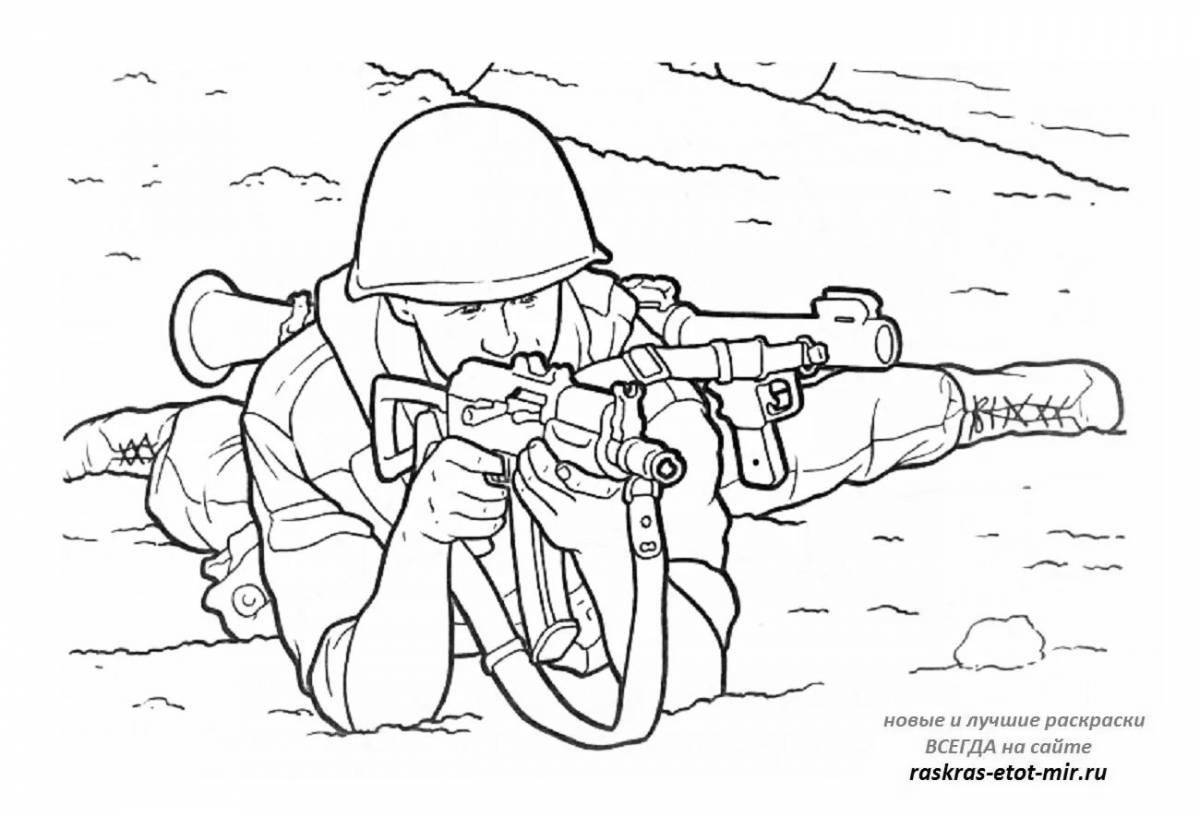 Coloring page monumental Russian special forces