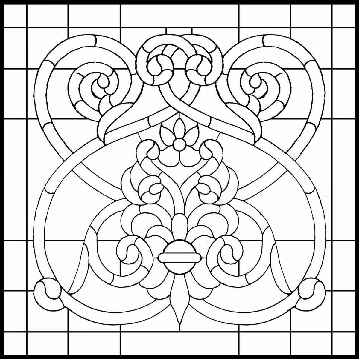 Majestic stained glass coloring pages