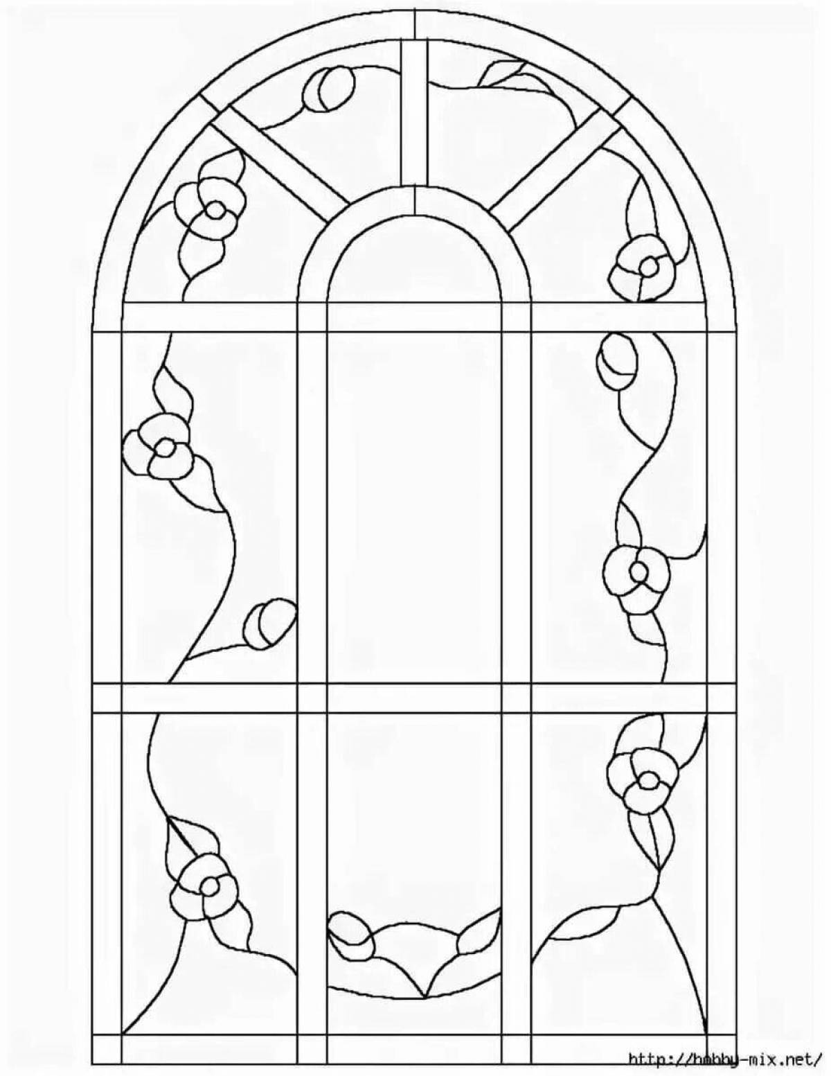 Elegant stained glass coloring pages
