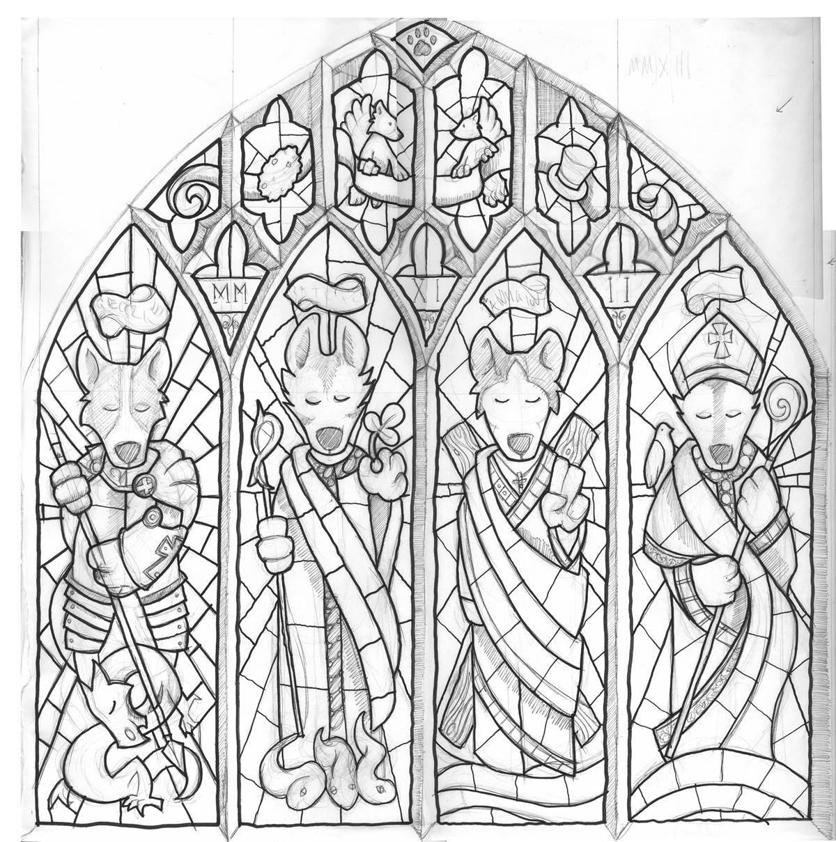 Amazing stained glass coloring pages