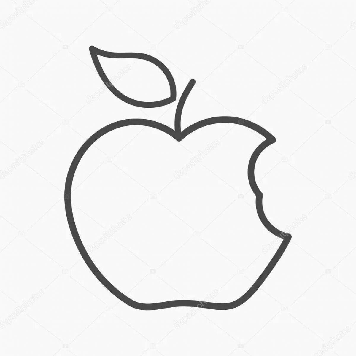 Playful iphone apple coloring page