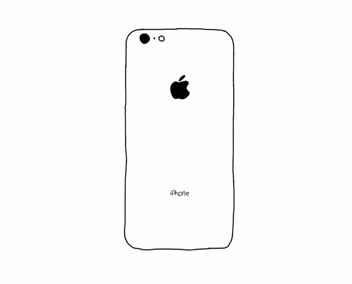 Gorgeous iphone apple coloring page