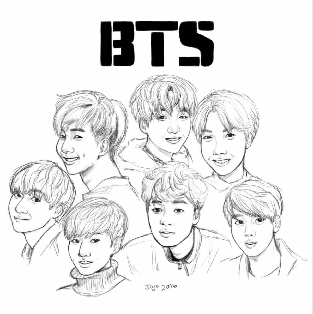 Fun bts cartoon coloring book