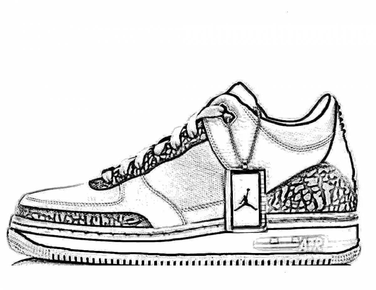Coloring page stylish jordan sneakers