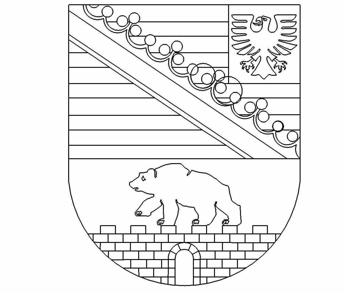 Glossy coloring barrow coat of arms