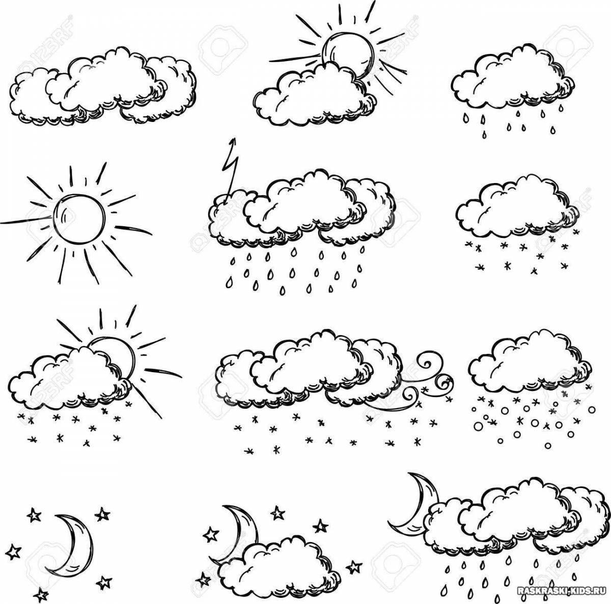 Happy weather forecast coloring page
