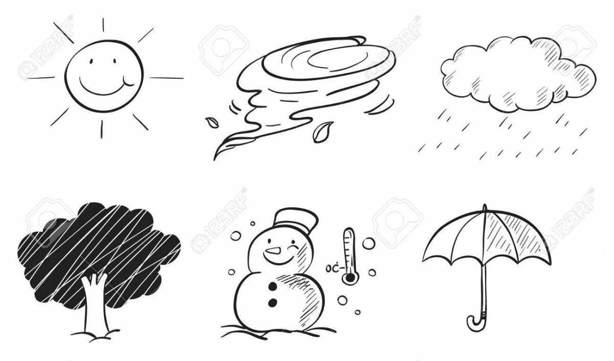 Happy Weather Forecast Coloring Page