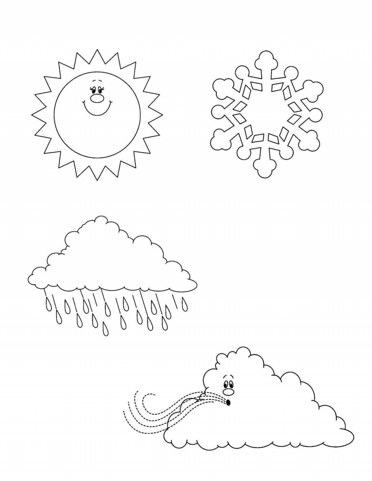 Sunny weather forecast coloring page