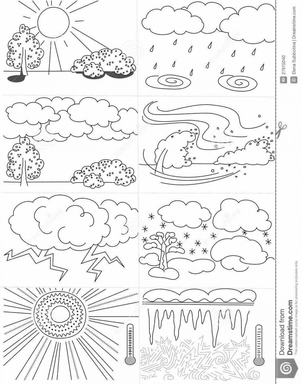 Glowing weather forecast coloring page