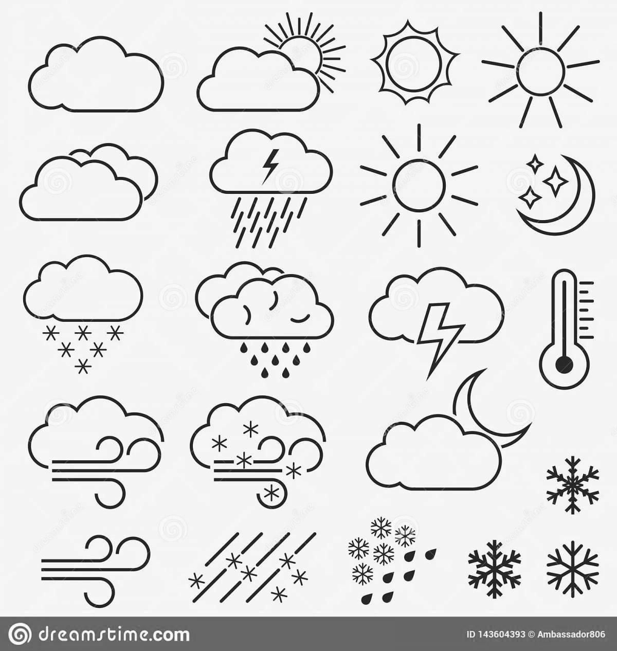 Weather forecast coloring page