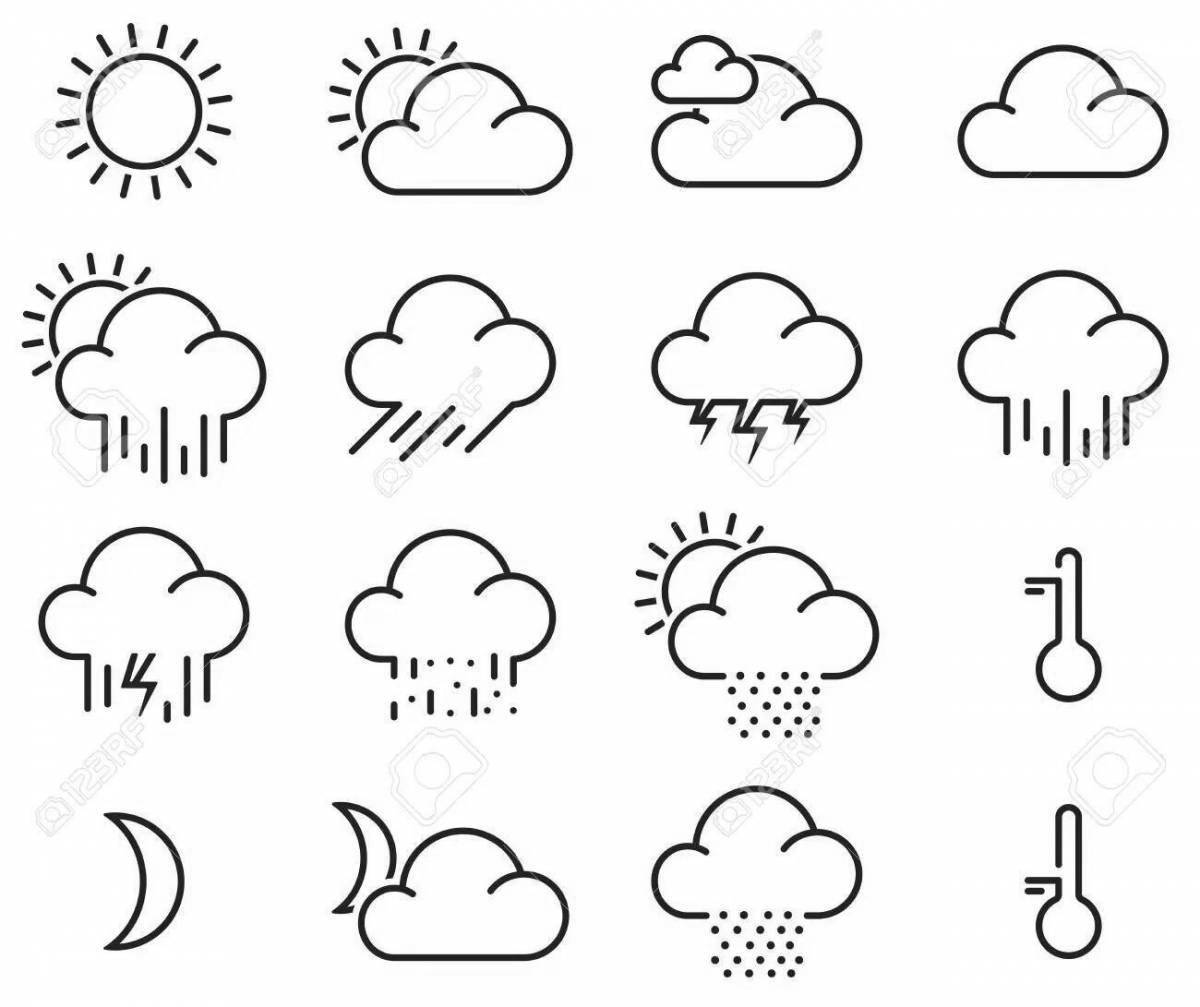 Living weather forecast coloring page