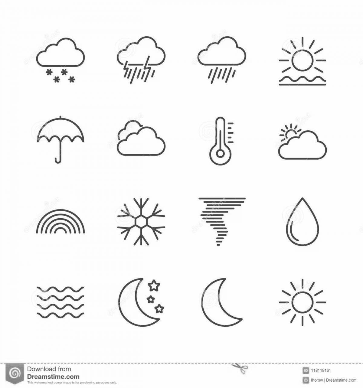 Coloring book exciting weather forecast