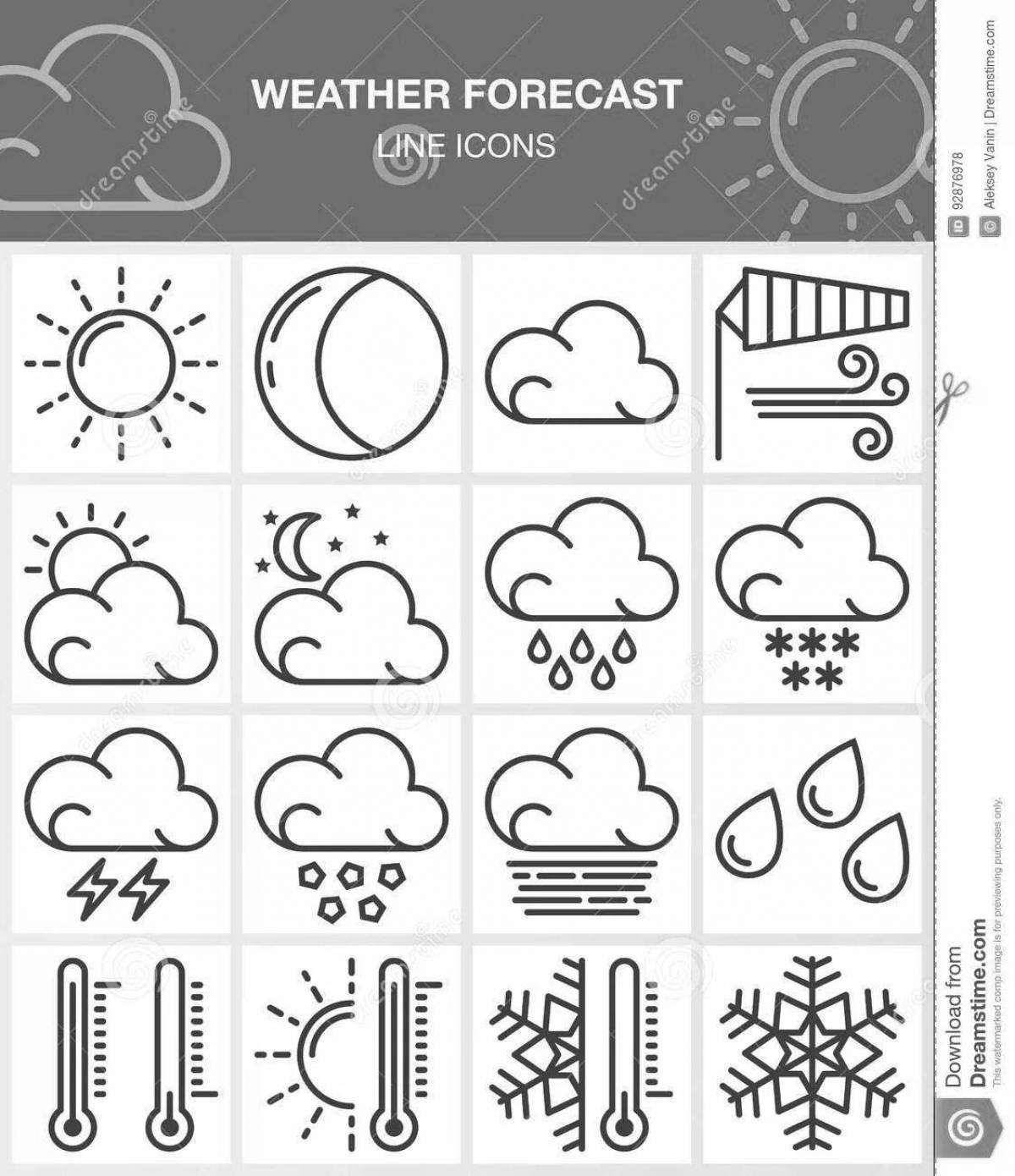 Holiday weather forecast coloring page