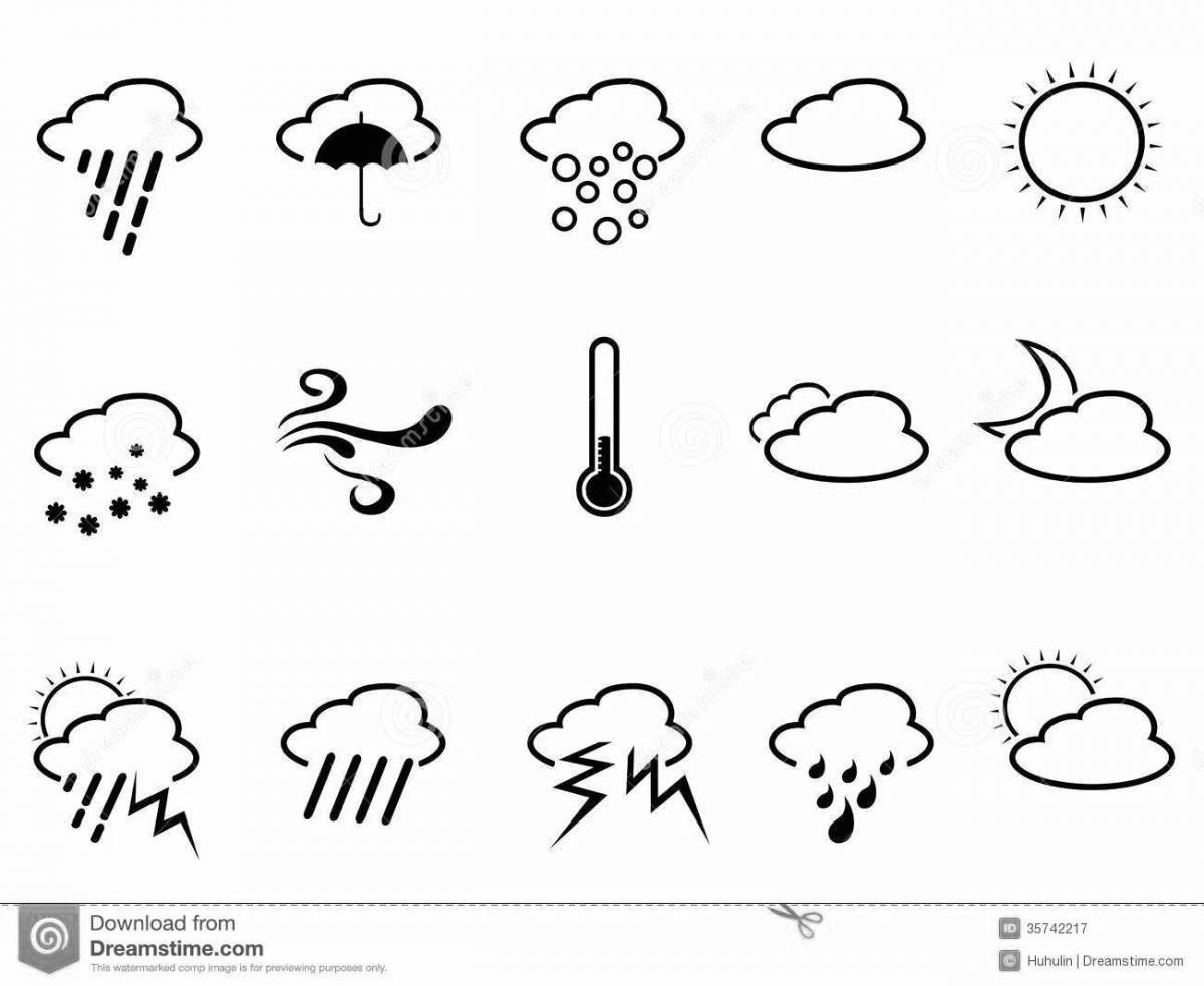 Crazy weather forecast coloring page