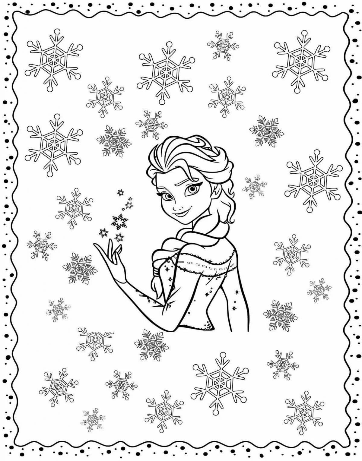 Adorable winter portrait coloring page