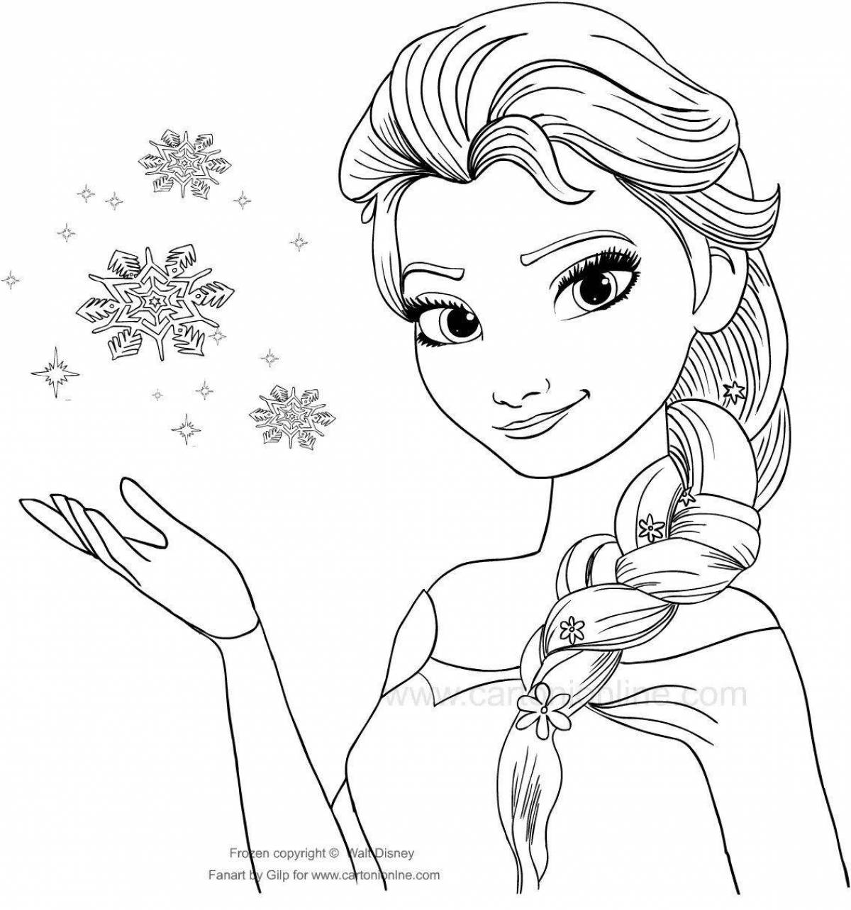 Refreshing winter portrait coloring page