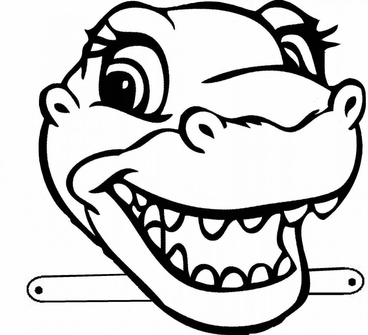 Coloring page amazing dinosaur mask