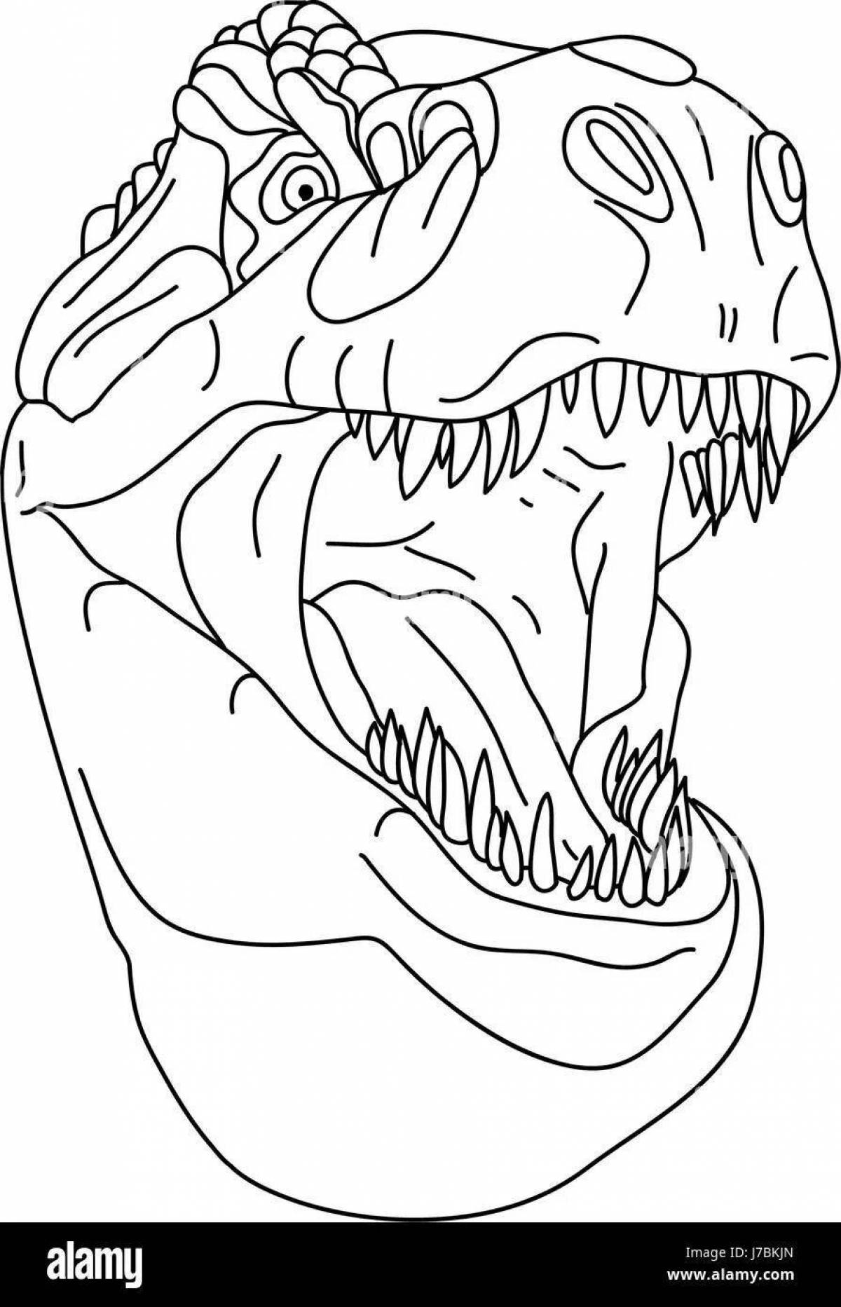 Amazing dinosaur mask coloring page