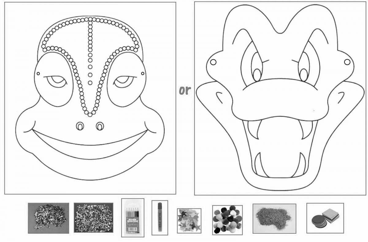 Coloring page nice dinosaur mask