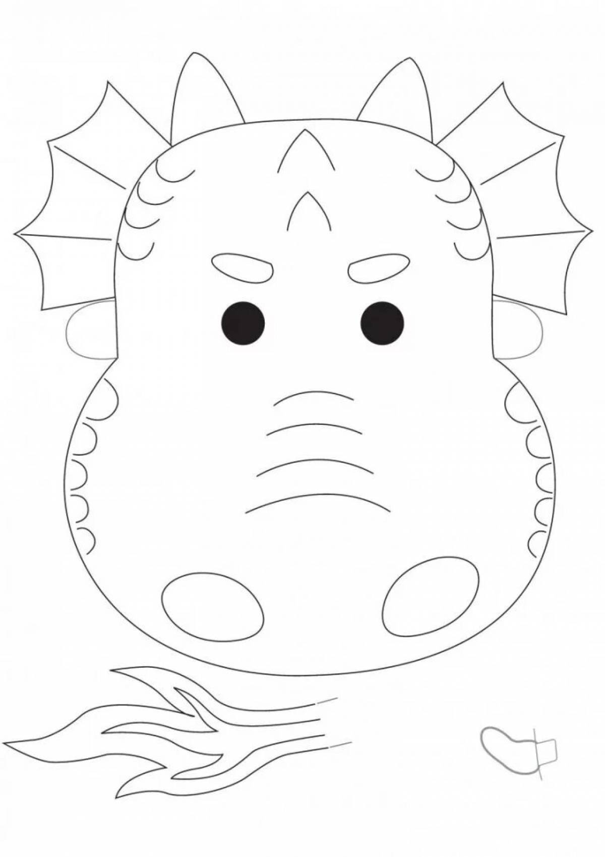 Coloring page dazzling dinosaur mask