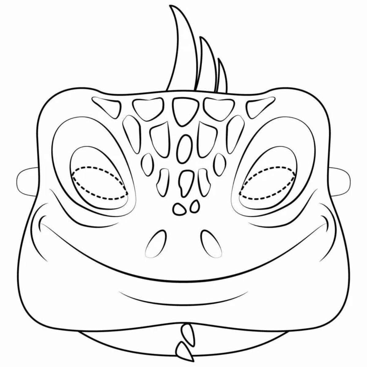 Раскраска маска царственного динозавра