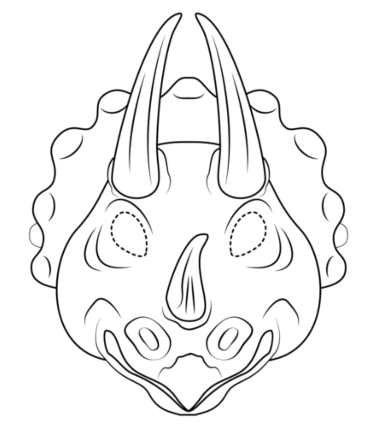 Majestic dinosaur mask coloring page
