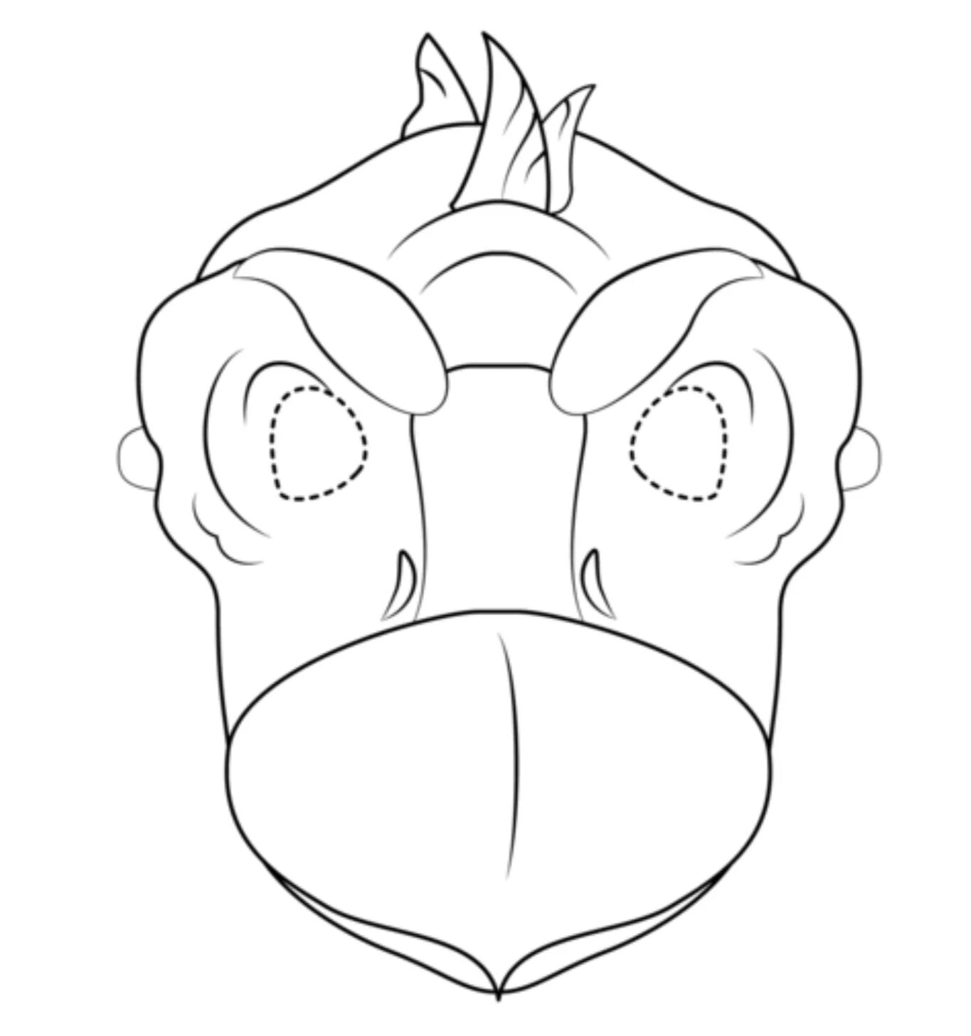 Luxury dinosaur mask coloring page