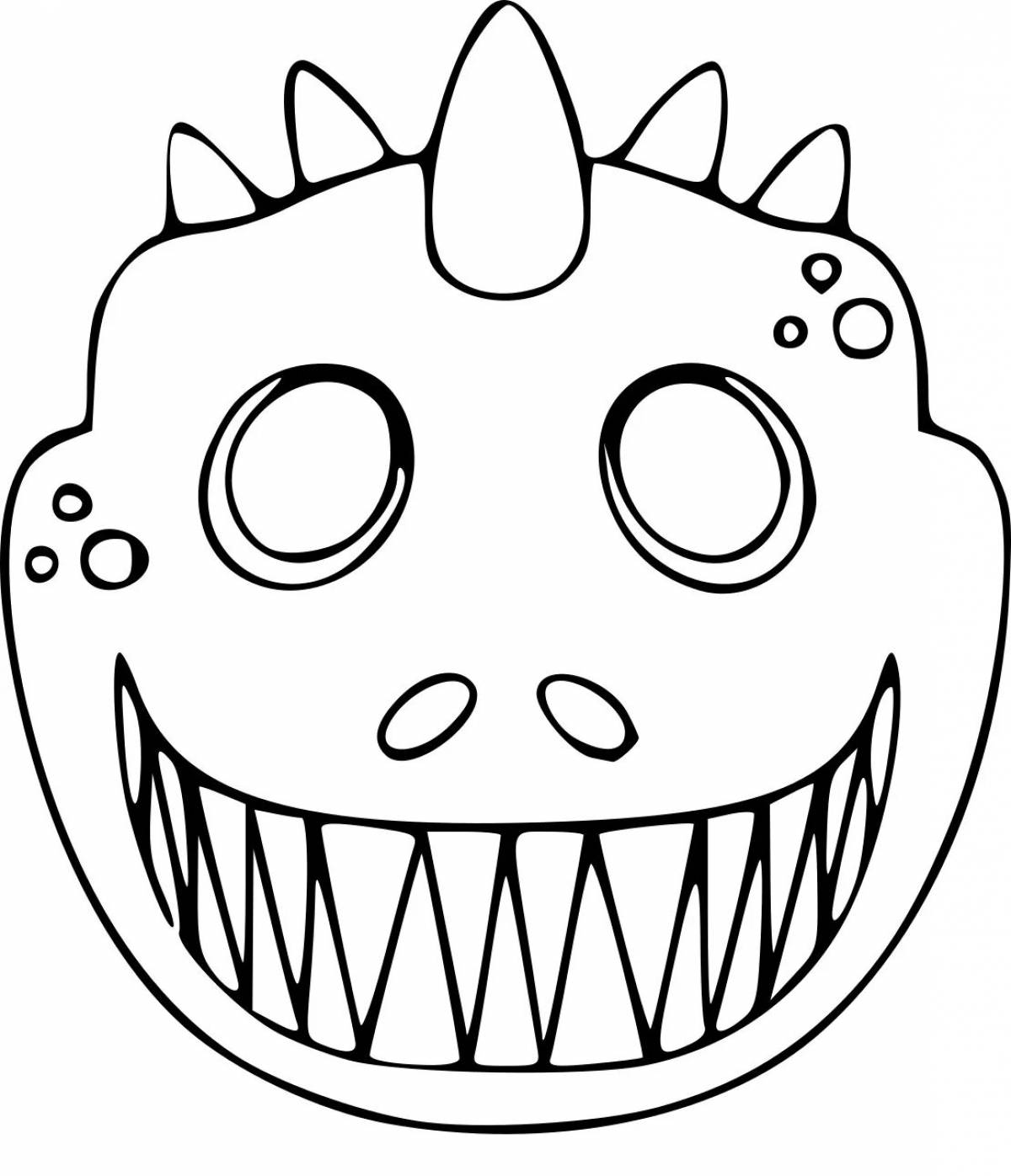 Great dinosaur mask coloring page