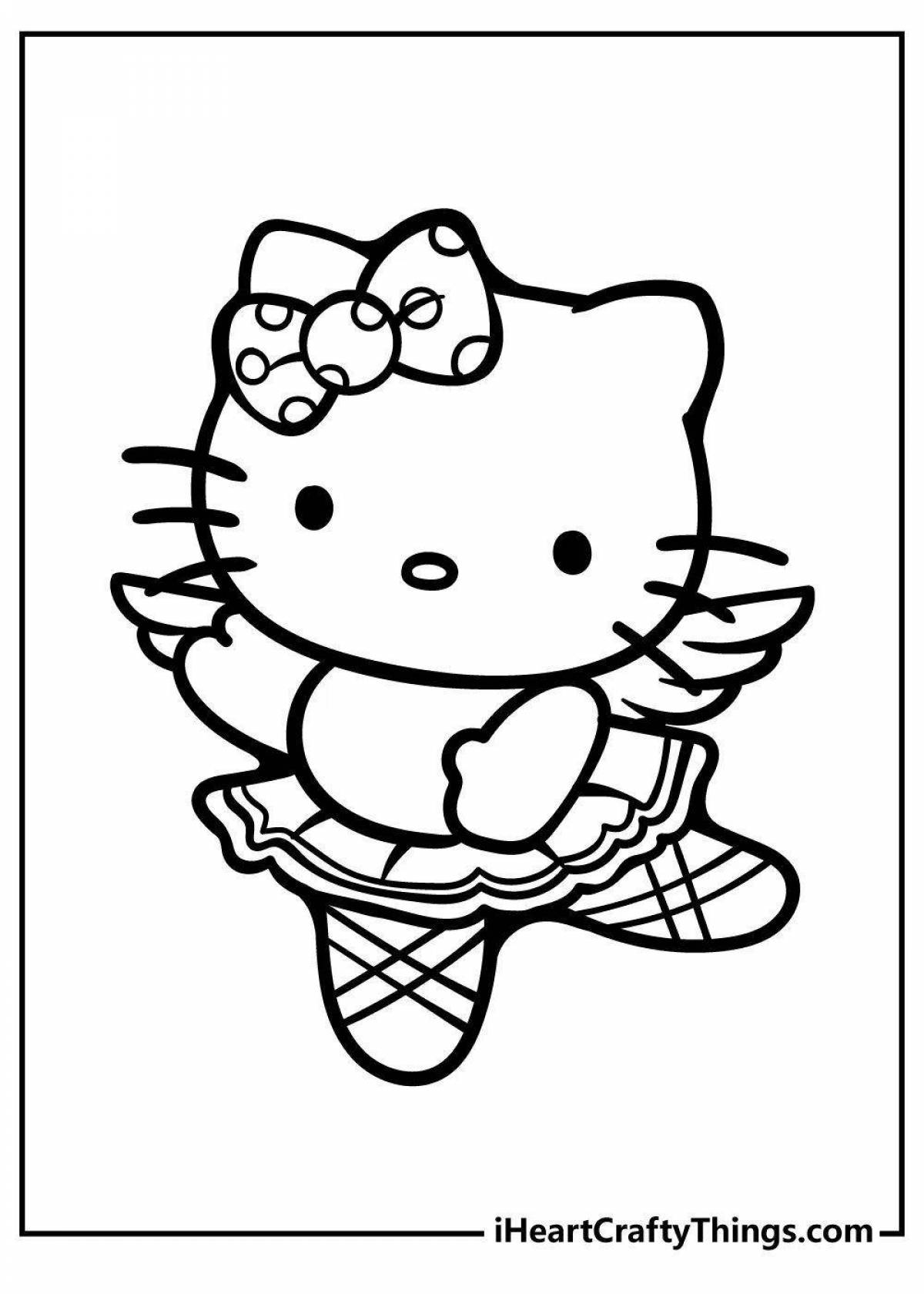 Adorable aster kitty coloring page